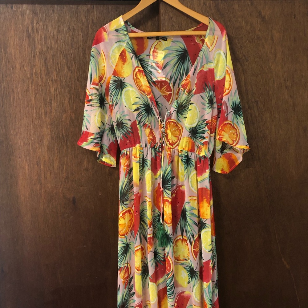America & Beyond Tropical Print Dress